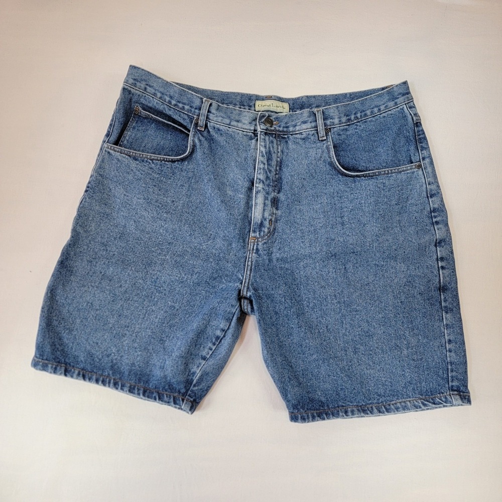 Vintage 90s GreatLand Mens Denim Shorts Blue 5-Pocket Cotton Jean Shorts Size 40